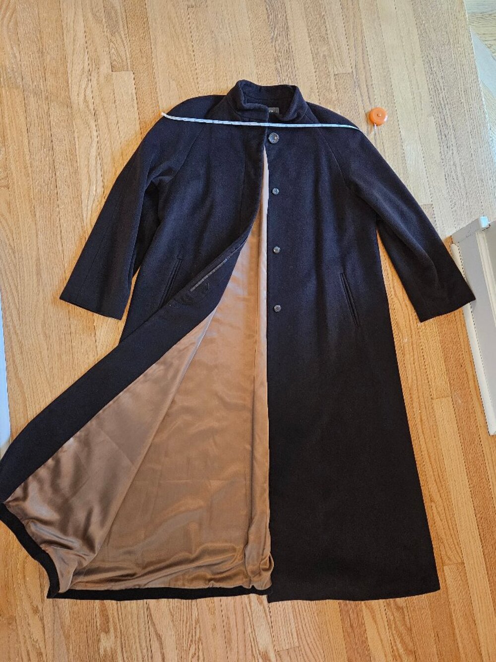 Vintage Liz Claiborne Elegant Brown Long Coat Wool Angora Blend Size 14